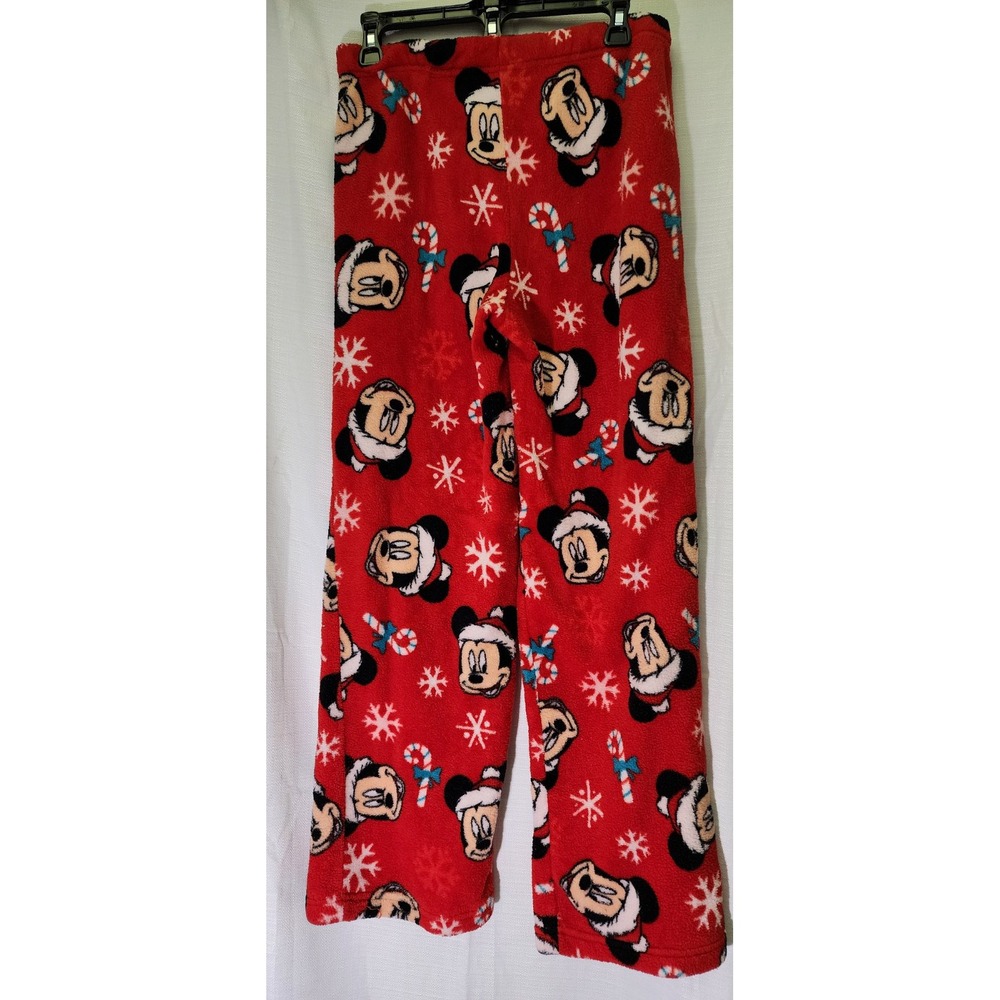 Disney Mickey Mouse Pajama Set Womens Size Medium (8-10) Red Christmas Pjs - Picture 3 of 7
